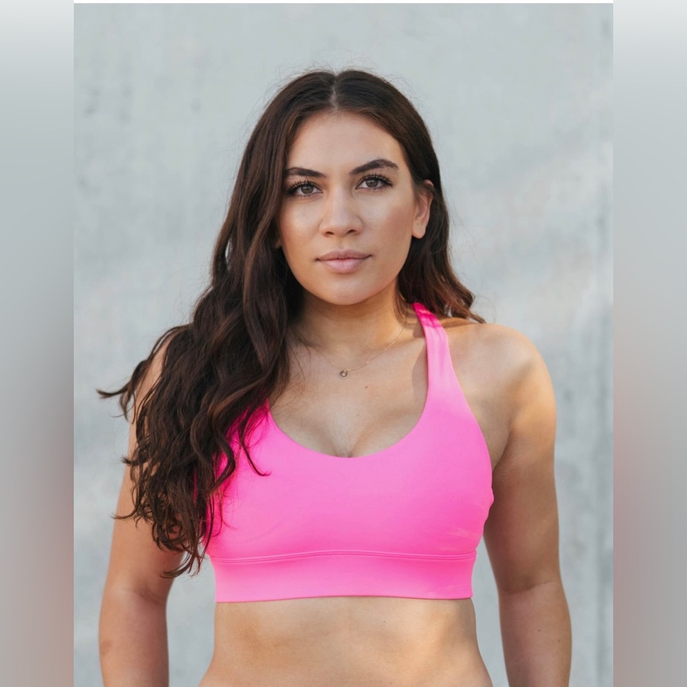 Zyia Hot Pink Light n Tight Strappy Bra M